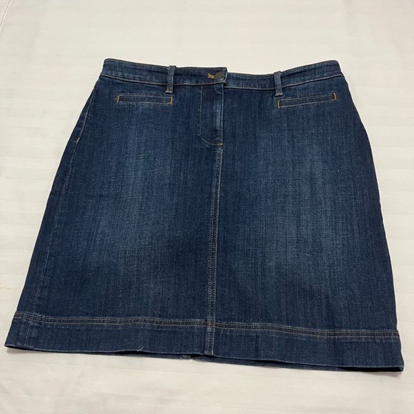 Talbots Blue Denim Knee Length Skirt Size 10 - Picture 2 of 6
